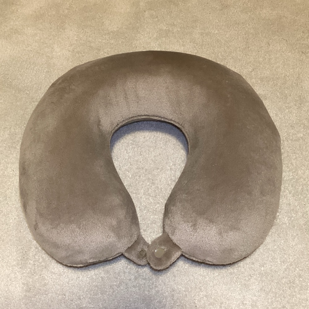 Soft Gray Travel Neck Pillow